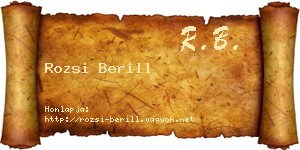Rozsi Berill névjegykártya